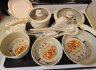 Astercook 20-PIECE Non-stick Cookware Set, Detachable Handles, Oven Safe, White New. Price: $84.99.