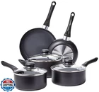 Amazon Basics Stick Kitchen Cookware 8-PIECE Set, Non-induction, Includes New. Price: $97.79.