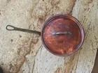 #28 Matfer Bourgeat French Copper Pan Saucier + Lid. Ss Interior Used. Price: $580.00.