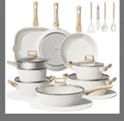 Bazova 24-PIECE White Ceramic Nonstick Pan Set Induction W/ Glass Lids Steamer New. Price: $83.99.