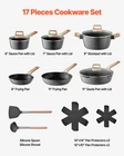 17 Piece Pots And Pans Nonstick, Granite Cookware Set, Black New. Price: $102.90.