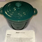 Small Parini Ceramic Casserole Or Dutch Oven Stovetop Safe Gray Lid One Quart New. Price: $15.00.