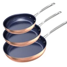 3-PIECE Fry Pan Set, 8 12 Forged Lightweight, G10 Healthy Duralon Blue New. Price: $113.24.