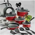 Tramontina Primaware 18 Pc Non-stick Cookware Set Red Pots Pans Kitchen New. Price: $64.99.