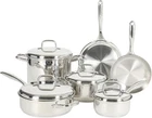 Oster Platinum Sedwick Stackable Stainless Steel Pots And Pans Cookware Set W/do New. Price: $244.26.