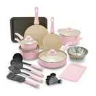 Cookware Set 18 Piece Ceramic Nonstick Pfas Free Soft Pink Greenlife Grip Pots New. Price: $209.99.