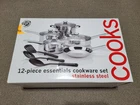 Cooks Essentials Stainless Steel Cookware 12 Piece Set Sauce Fry Pan Dutch Oven New. Price: $199.95.