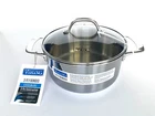 Viking 3-PLY Stainless Steel Soup Pot With Glass Lid, 4QT/3.8L New. Price: $89.00.