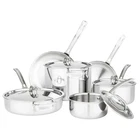 Viking 3-PLY Clad Stainless Steel Cookware Set 10-PIECE Induction Oven Safe New. Price: $392.00.