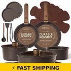 Carote 21PCS Nonstick Cookware Set With Detachable Handles - Brown New. Price: $180.99.