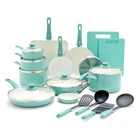 Cookware Set 23 Piece Ceramic Nonstick Dishwasher Oven Safe Turquoise Greenlife New. Price: $299.99.