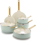 Greenpan Reserve Ceramic Nonstick 10-PIECE Cookware Set Julep With Gold-tone New. Price: $389.99.