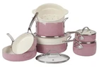 Bloomhouse 12PC Pots & Pans Set Ceramic Nonstick Steamer Pink Orchid New. Price: $299.99.