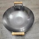 Taylor & Ng Classic Wok 15" Flat Bottom, Carbon Steel ( Two Wooden Handle) New. Price: $69.99.