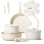 Jeetee Pots And Pans Non Stick 17PCS Kitchen Cookware Sets Detachable New. Price: $76.19.