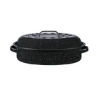 15 Inch Speckled Black Roasting Pan Non Stick Oval With Lid For Poultry And R... New. Price: $37.59.