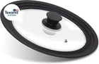 Silicone Universal Lid For Pots, Pans And Skillets - Tempered Glass Covered With New. Price: $33.00.