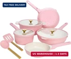 Paris Hilton Ceramic Nonstick Pots And Pans, Cookware Set, Cast Aluminum With Du New. Price: $218.14.