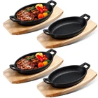 Mifoci 4 Pcs Mini Cast Iron Skillet With Wooden Base Small Fajita P... New. Price: $104.27.