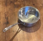Calphalon Tri-ply Stainless Steel 2.5-QUART Shallow Sauce Pan With Lid Used. Price: $46.95.