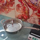 Cuisinart 733-30H 3.5 Qt Stainless Steel Saute Pan W/ Glass Lid, Double Used. Price: $22.95.