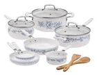 The Pioneer Woman 12-PIECE Classic Ceramic Cookware Set, Agatha Blue New. Price: $105.00.