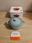 Le Creuset Stoneware Mini Round Cocotte 8 Oz. Sea Salt With Box. Price: $26.10.
