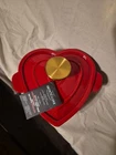 Smith & Clark Ironworks Dutch Oven Lid Cast Enamel Red Heart Shape 1 Qt Nib New. Price: $19.99.