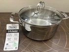 New Viking 3-PLY Stainless Steel Soup Pot With Glass Lid 4QT/3.8L Quarts. Price: $75.00.