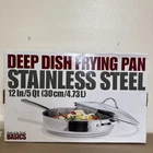 New Tools Of The Trade Basics 5-QUART Stainless Steel Deep Dish Frying Pan Lid. Price: $82.00.