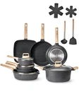 19 Piece Pots And Pans Set, Granite Nonstick Induction Cookwares, New. Price: $137.55.