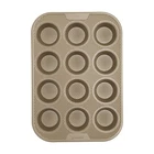 Pan Cup Nonstick Textured Carbon Steel Bronze Goodcook Muffin Bestbake 12CP New. Price: $28.99.