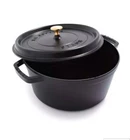 Staub Round Dutch Oven, 4 Qt. Black, Noir. Nib New. Price: $215.00.