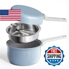 Ceramic Non Stick Pan, 2.5QT With Frying As Lid, Steamer Pot New. Price: $70.97.