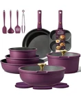 Carote 21PCS Pots & Pans Set, Nonstick Cookware Piece, Gold Ultra Violet-read New. Price: $69.99.