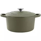 Crockpot Artisan 7 Qt Round Enameled Matte Green Cast Iron Dutch Oven New. Price: $109.39.
