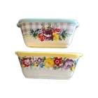 Two (2) Pioneer Woman Ceramic Mini Loaf Pans Vintage Inspired Floral Design New. Price: $29.68.