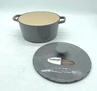 Cuisinart Chef's Classic Enameled Cast Iron 5 Quart Gray Cookware For Parts Used. Price: $32.95.