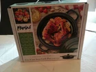New Parini 8" Cast Iron Grill Pan With Lid Green Enameled Cookware Heavy Duty. Price: $14.00.