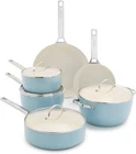 Greenpan Padova Pro 10 Piece Cookware Pots Pans Set Hard Anodized Ceramic Blue New. Price: $389.00.