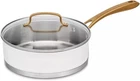 Cuisinart Stainless Steel Saute Pan Set 500F Matte White Gold Oven Broiler New. Price: $32.99.