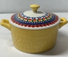 The Pioneer Woman Mini Casserole Dish Pot Yellow With Floral Lid Dip Sauce. Used. Price: $8.50.
