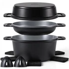 Ammeloo 8-PIECE Ceramic Nonstick Cooking Set With Lid, 4.5 Qt Soup Pot, All- New. Price: $89.98.