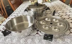 5 Star Saladmaster T3O4S Stockpot TP304S Fry Pan Vapo Lid Egg Poacher Used. Price: $255.00.