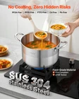 8 Qt Stainless Steel Stock Pot W/ Glass Lid Induction Gas Electric Pfas-free New. Price: $41.99.