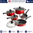 Tramontina Non-stick Red Cookware Set, 9 Piece New. Price: $29.97.